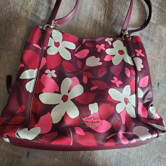Kate Spade Jackson Forest Floral Pink White Burgundy wkru7017 - Picture 2 of 11